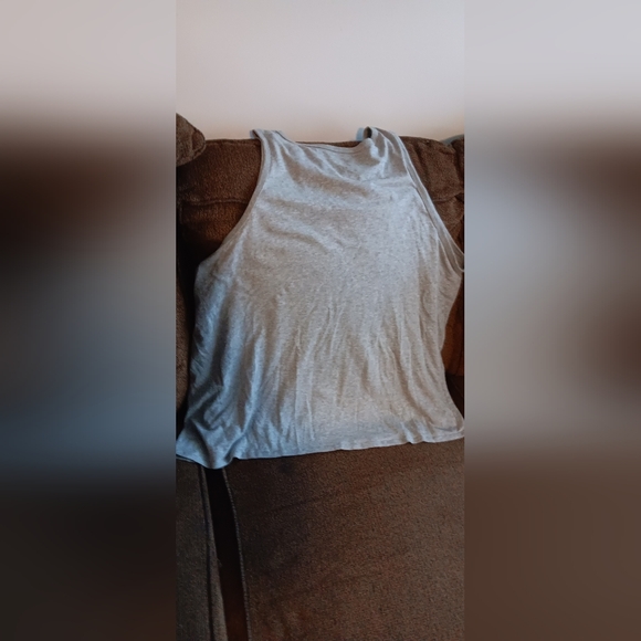 Nike Heather Gray Tank with Black Swoosh - Picture 2 of 2